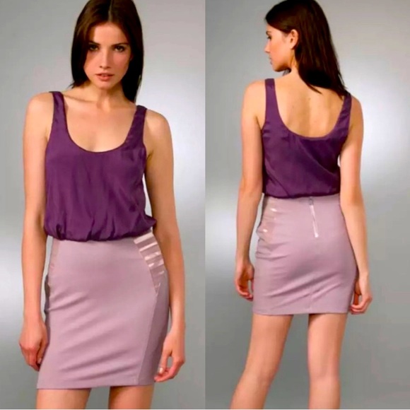 Alice + Olivia Dresses & Skirts - Alice + Olivia Purple Leather Panel Dress